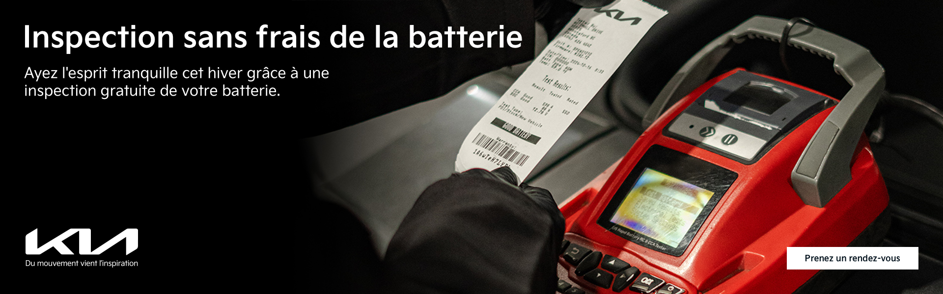 Inspection sans frais de la batterie