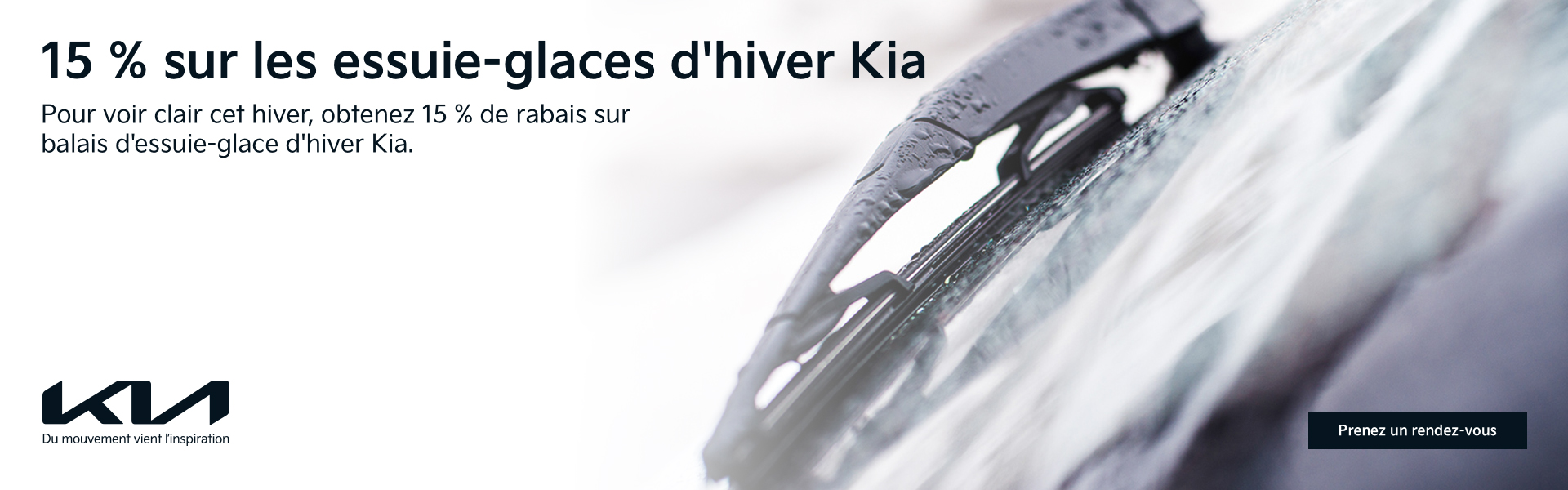 15 % sur les essuie-glaces d'hiver Kia